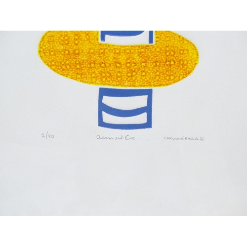 2224 - Carmen Garcia, 20th century, Limited edition etching, Adam and Eve. Signed, titled and numbered 2 / ... 