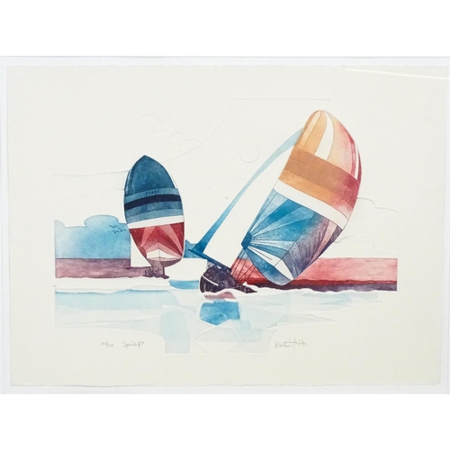 2229 - Martin Tobias, 20th century, Limited edition etching and aquatint with embossing, Spindrift, Depicti... 