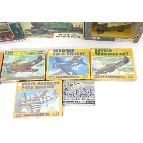 791 - A quantity of assorted Corgi, Airfix and Revell models and model kits, including military aircraft, ... 