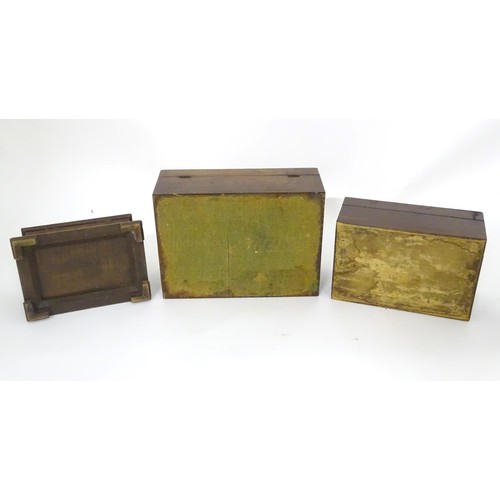 793 - Six assorted 19thC and later boxes to include a rosewood workbox with fitted interior, a mahogany bo... 