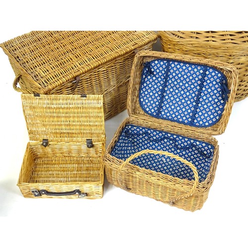 835 - A quantity of assorted wicker baskets, the largest approx 19