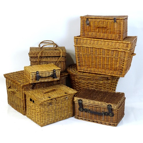 835 - A quantity of assorted wicker baskets, the largest approx 19