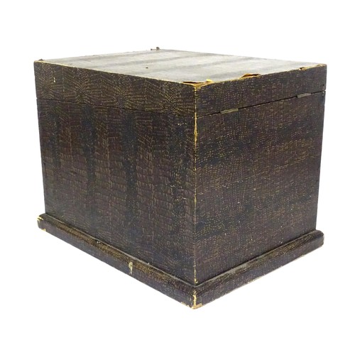 855 - An early 20thC 'Century Cabinet' record / filing box, with four internal divisions, approx 18