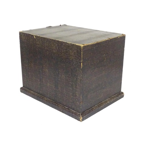 855 - An early 20thC 'Century Cabinet' record / filing box, with four internal divisions, approx 18