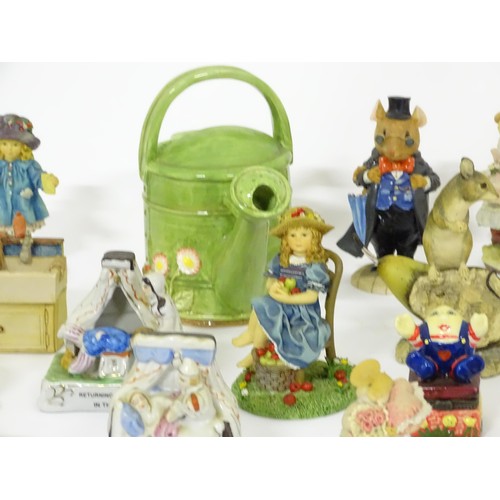 859 - A quantity of assorted figures by Border Fine Arts, Enesco, Leonardo Collection etc, the largest app... 