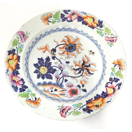 862 - Two plates to include an Imperial Ironstone China example decorated in the Imari palette, possibly b... 