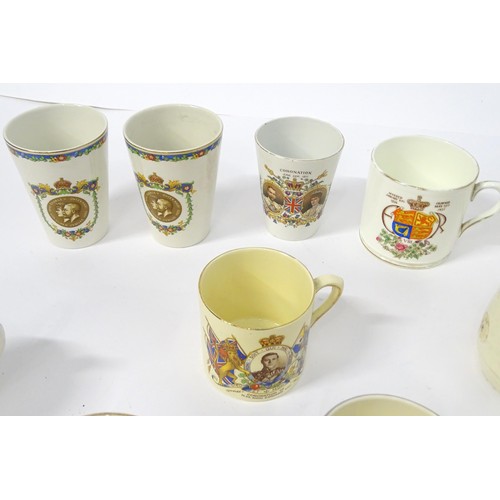 877 - A quantity of assorted Royal commemorative mugs to include George V & Queen Mary coronation 1911, Ge... 