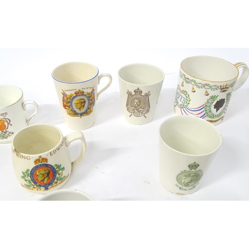 877 - A quantity of assorted Royal commemorative mugs to include George V & Queen Mary coronation 1911, Ge... 