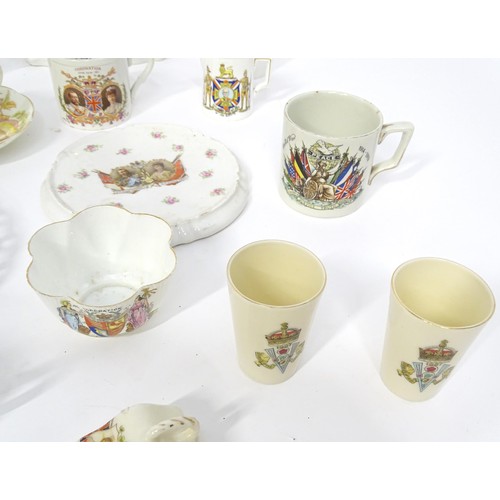 877 - A quantity of assorted Royal commemorative mugs to include George V & Queen Mary coronation 1911, Ge... 