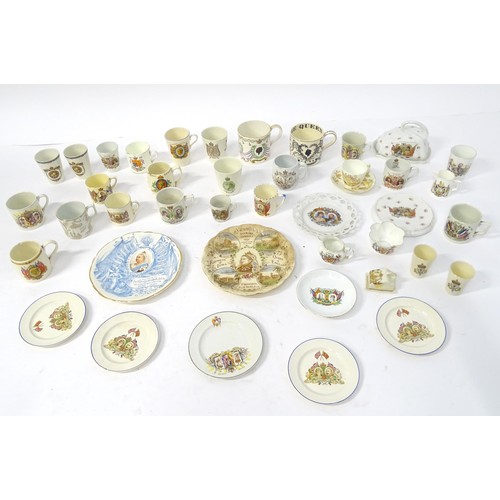 877 - A quantity of assorted Royal commemorative mugs to include George V & Queen Mary coronation 1911, Ge... 