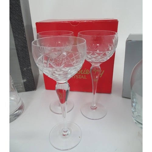 886 - Ten assorted items of boxed/cased glassware to include Royal Brierley pedestal glasses, a pair of St... 