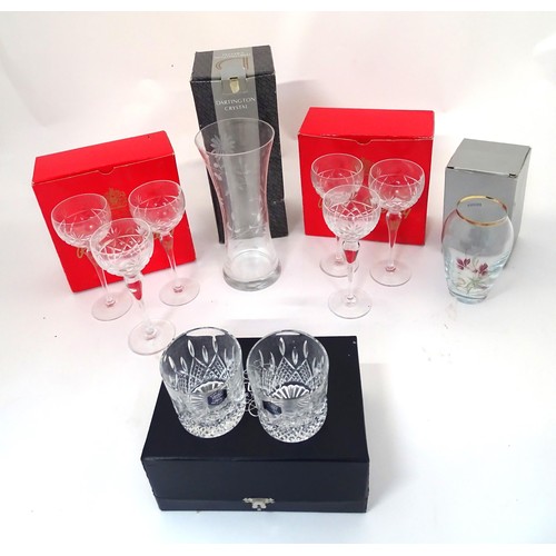 886 - Ten assorted items of boxed/cased glassware to include Royal Brierley pedestal glasses, a pair of St... 