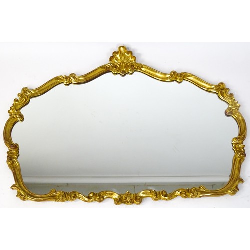 929 - Two modern gilt framed mirrors. The larger measuring 54