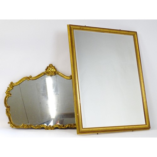 929 - Two modern gilt framed mirrors. The larger measuring 54