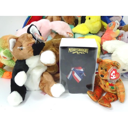 935 - Toys: A quantity of TY Beanie Babies etc. Glory the Bear, Erin the Bear, Britannia the Bear, Milleni... 