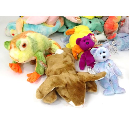 935 - Toys: A quantity of TY Beanie Babies etc. Glory the Bear, Erin the Bear, Britannia the Bear, Milleni... 