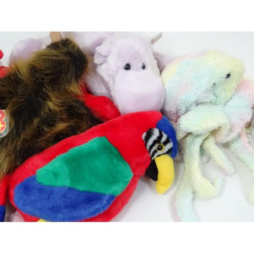 935 - Toys: A quantity of TY Beanie Babies etc. Glory the Bear, Erin the Bear, Britannia the Bear, Milleni... 