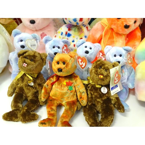 939 - Toys: A quantity of TY Beanie Babies etc. Beanie Babies to include: Halo the Angel Bear, the Peace B... 