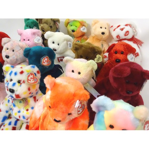 939 - Toys: A quantity of TY Beanie Babies etc. Beanie Babies to include: Halo the Angel Bear, the Peace B... 