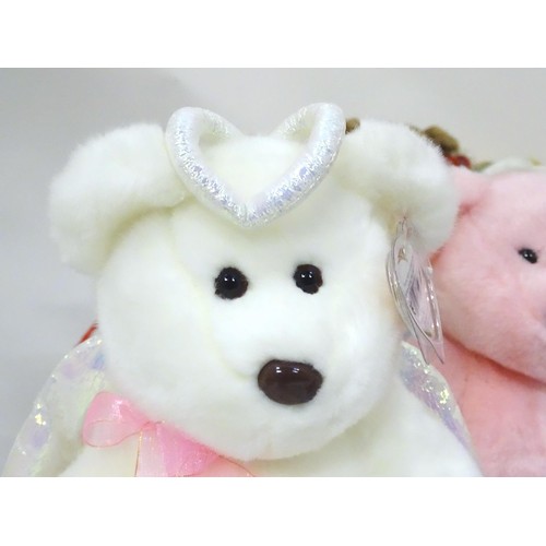 939 - Toys: A quantity of TY Beanie Babies etc. Beanie Babies to include: Halo the Angel Bear, the Peace B... 