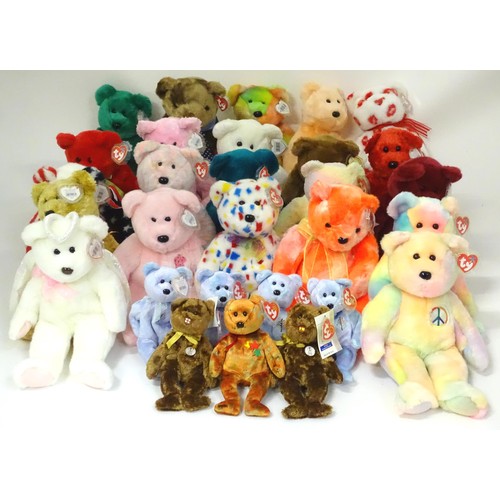 939 - Toys: A quantity of TY Beanie Babies etc. Beanie Babies to include: Halo the Angel Bear, the Peace B... 