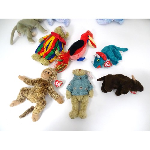 941 - A quantity of TY Beanie Babies etc. Beanie Babies to include: Poseidon the Whale Shark, Flashy the P... 