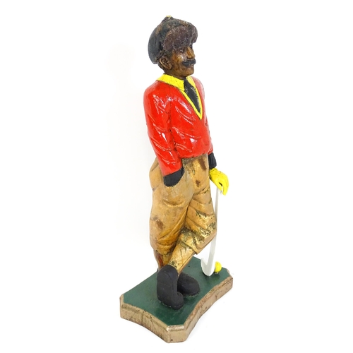 1577 - A painted wooden golf shop display figure modelled as an early 20thC golfer, resembling Tom Morris o... 