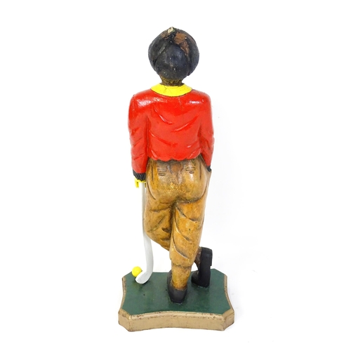 1577 - A painted wooden golf shop display figure modelled as an early 20thC golfer, resembling Tom Morris o... 