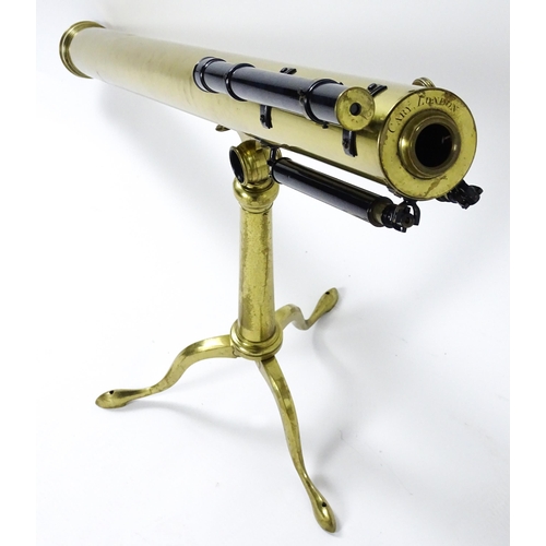 1493 - A cased Georgian astronomical refracting telescope by Cary, London (1759-1825.) Constructed from bra... 