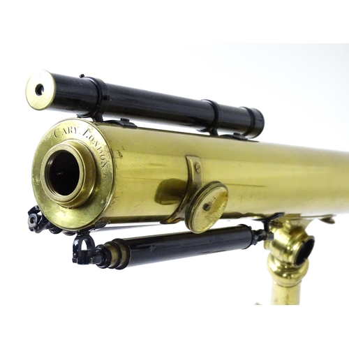 1493 - A cased Georgian astronomical refracting telescope by Cary, London (1759-1825.) Constructed from bra... 