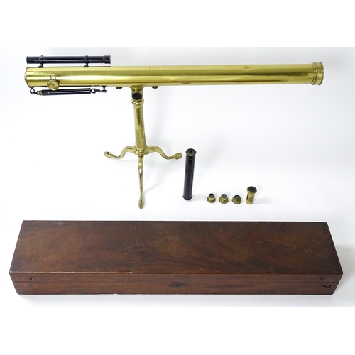 1493 - A cased Georgian astronomical refracting telescope by Cary, London (1759-1825.) Constructed from bra... 