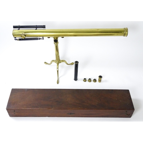 1493 - A cased Georgian astronomical refracting telescope by Cary, London (1759-1825.) Constructed from bra... 