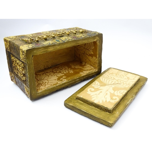 1533 - A 20thC composite casket / reliquary box decorated in relief with religious iconography to include C... 