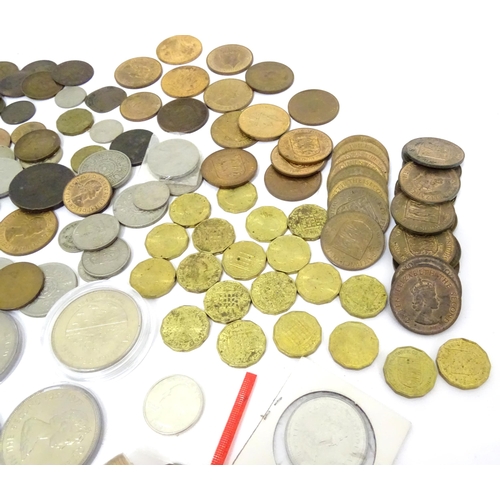 916 - Coins: A quantity of assorted Victorian and later UK and Worldwide coins. Together with assorted fob... 