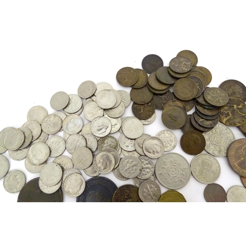 916 - Coins: A quantity of assorted Victorian and later UK and Worldwide coins. Together with assorted fob... 