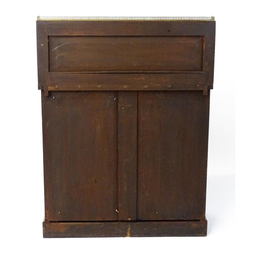 1748 - A 19thC mahogany chiffonier with a brass gallery above scrolled brackets and two short frieze drawer... 