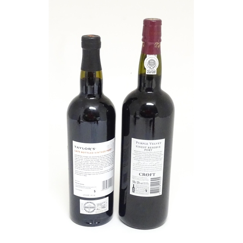 1147A - Two bottles of port, comprising a 75cl bottle of Taylor's late bottled vintae port 2017 and a 100cl ... 