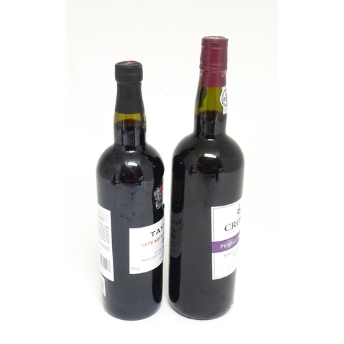 1147A - Two bottles of port, comprising a 75cl bottle of Taylor's late bottled vintae port 2017 and a 100cl ... 