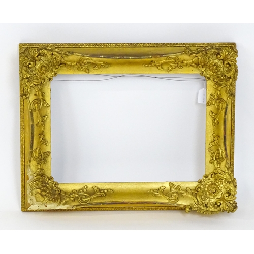 2252 - A 19thC gilt composite frame with swept corners. Rebate approx. 13 1/2