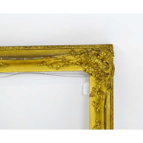 2252 - A 19thC gilt composite frame with swept corners. Rebate approx. 13 1/2