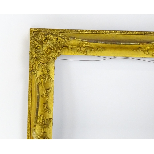 2252 - A 19thC gilt composite frame with swept corners. Rebate approx. 13 1/2