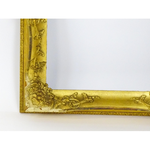 2252 - A 19thC gilt composite frame with swept corners. Rebate approx. 13 1/2