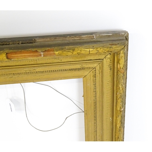 2254 - A 19thC gilt composite frame with banded foliate detail. Rebate approx. 24 3/4