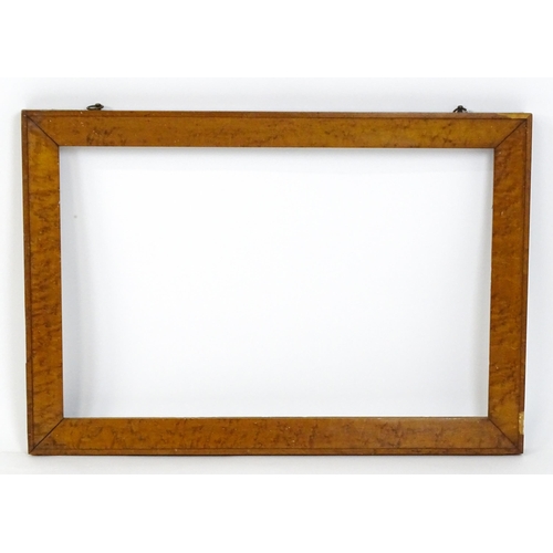 2256 - A 19thC birds eye maple veneered frame. Rebate approx. 29 1/2