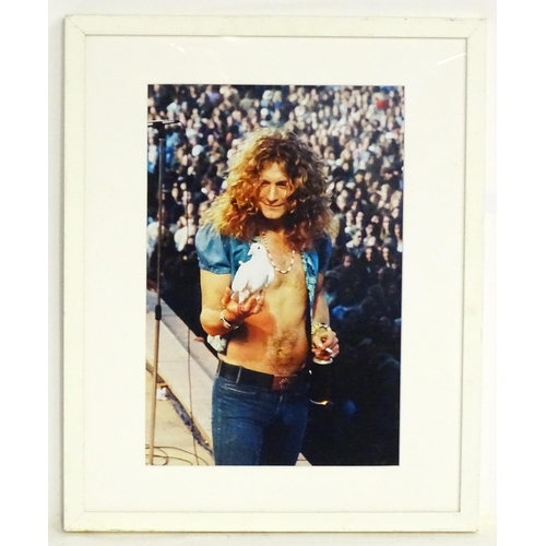 2487 - Pop music memorabilia : a framed promotional poster for the 1979 Led Zeppelin album 'In Through The ... 