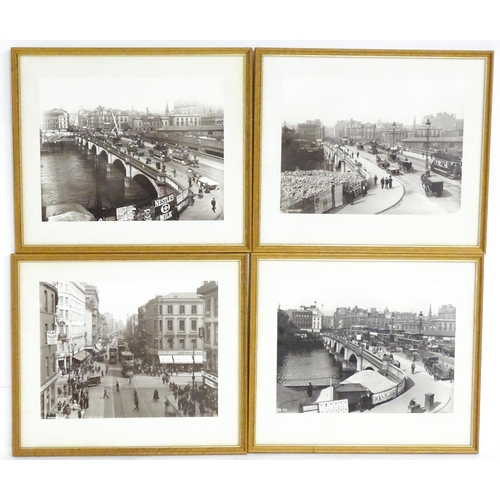 2489 - Seven framed photographic monochrome prints depicting early 20thC Glasgow, comprising views of Jamai... 