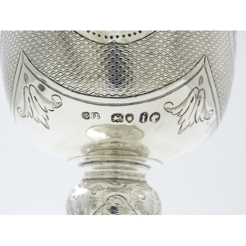 624 - A Victorian silver goblet / chalice hallmarked London 1864, maker Edward Ker Reid. Approx. 7