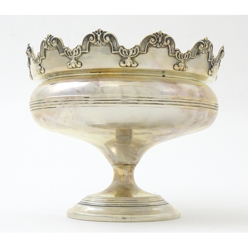 632 - A silver pedestal bowl hallmarked Chester 1912, maker George Nathan and Ridley Hayes. Approx. 6