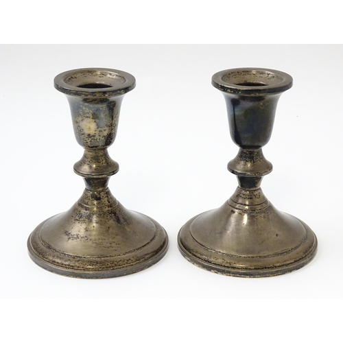 639 - A pair of American silver candlesticks by Towle Sterling. Approx. 4 1/2