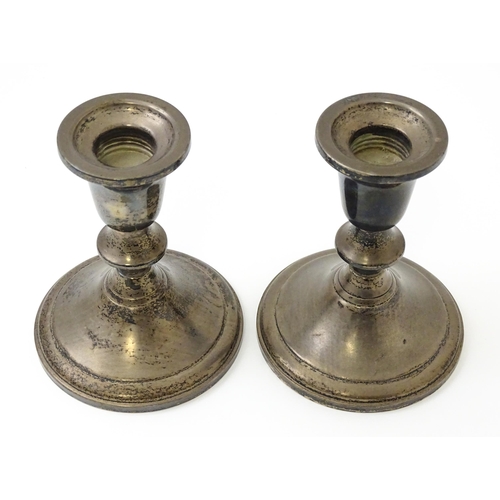 639 - A pair of American silver candlesticks by Towle Sterling. Approx. 4 1/2